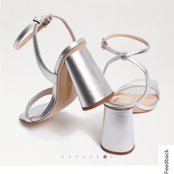 Worn once Sam Edelman Kia Block Heel Sandal Soft Silver size 8 1/2 - Picture 2 of 10